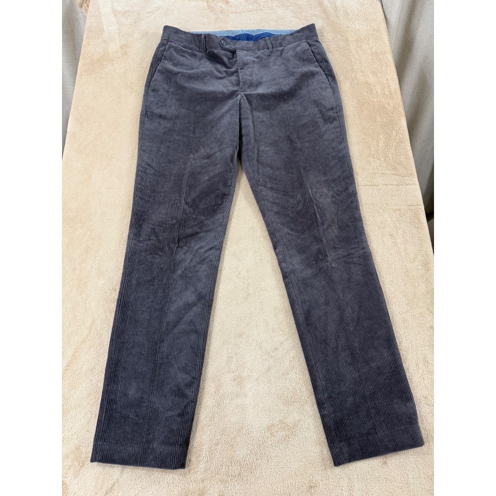 Bonobos Slim Fit Corduroy Pants Men's 36x34 Grey Casual Preppy Velour Velvet EUC